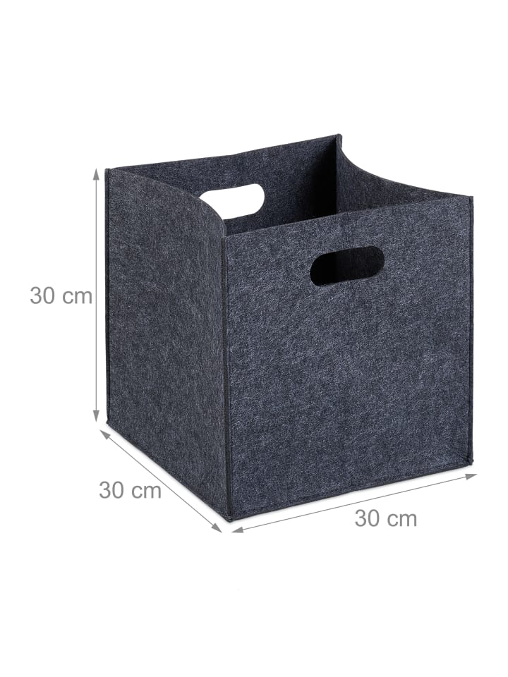 relaxdays 2 x Aufbewahrungsbox in Anthrazit - (B)30 x (H)30 x (T)30 cm günstig kaufen onesize