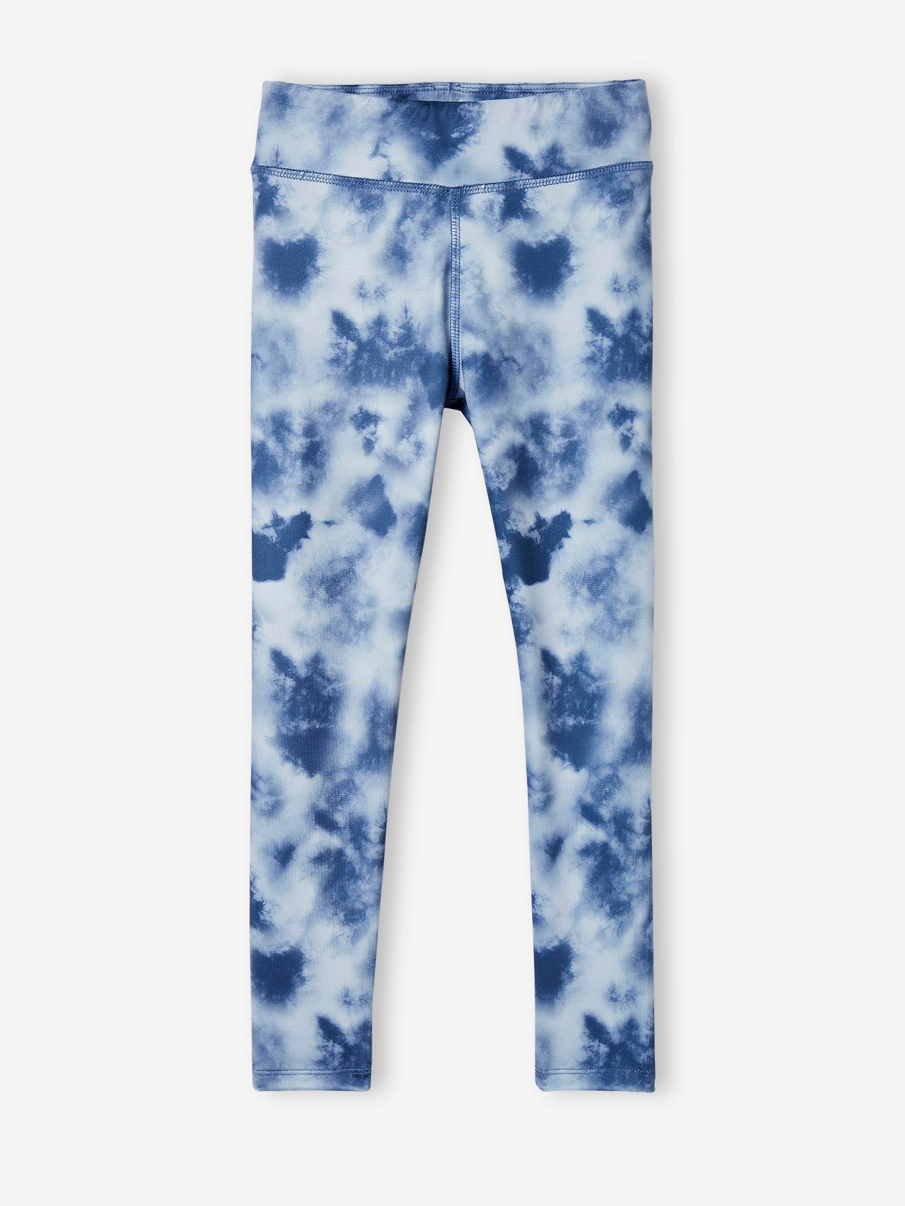 Legging sport imprimé en matière technique fille terracotta