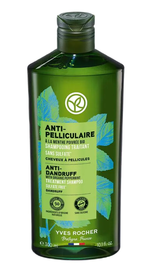 Yves Rocher šampūnas nuo pleiskanų su ekologišku pipirmėčių aliejumi