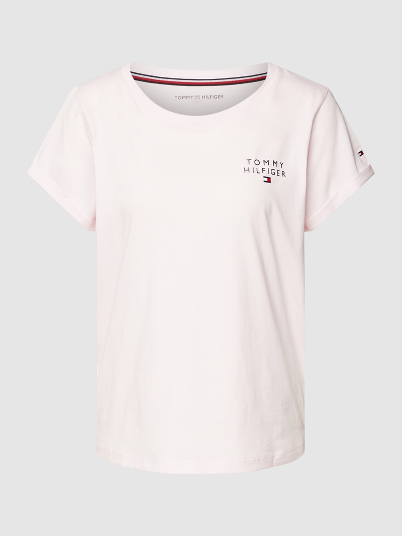 Pyjama-Oberteil mit Label-Print in rosa