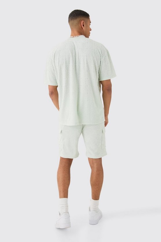 Lockere Homme Frottee Cargo-Shorts