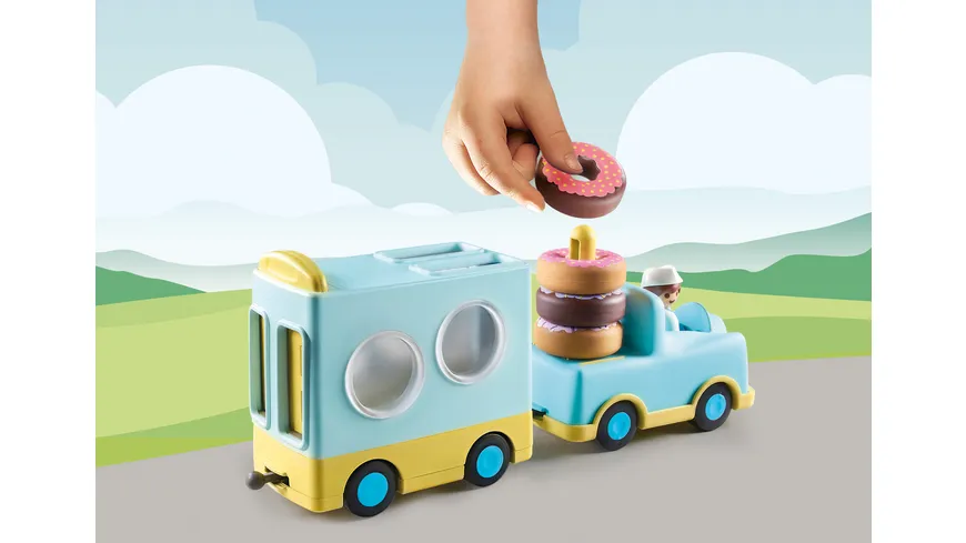 PLAYMOBIL 71325 1.2.3 Verrückter Donut Truck mit Stapel- und Sortierfunktion