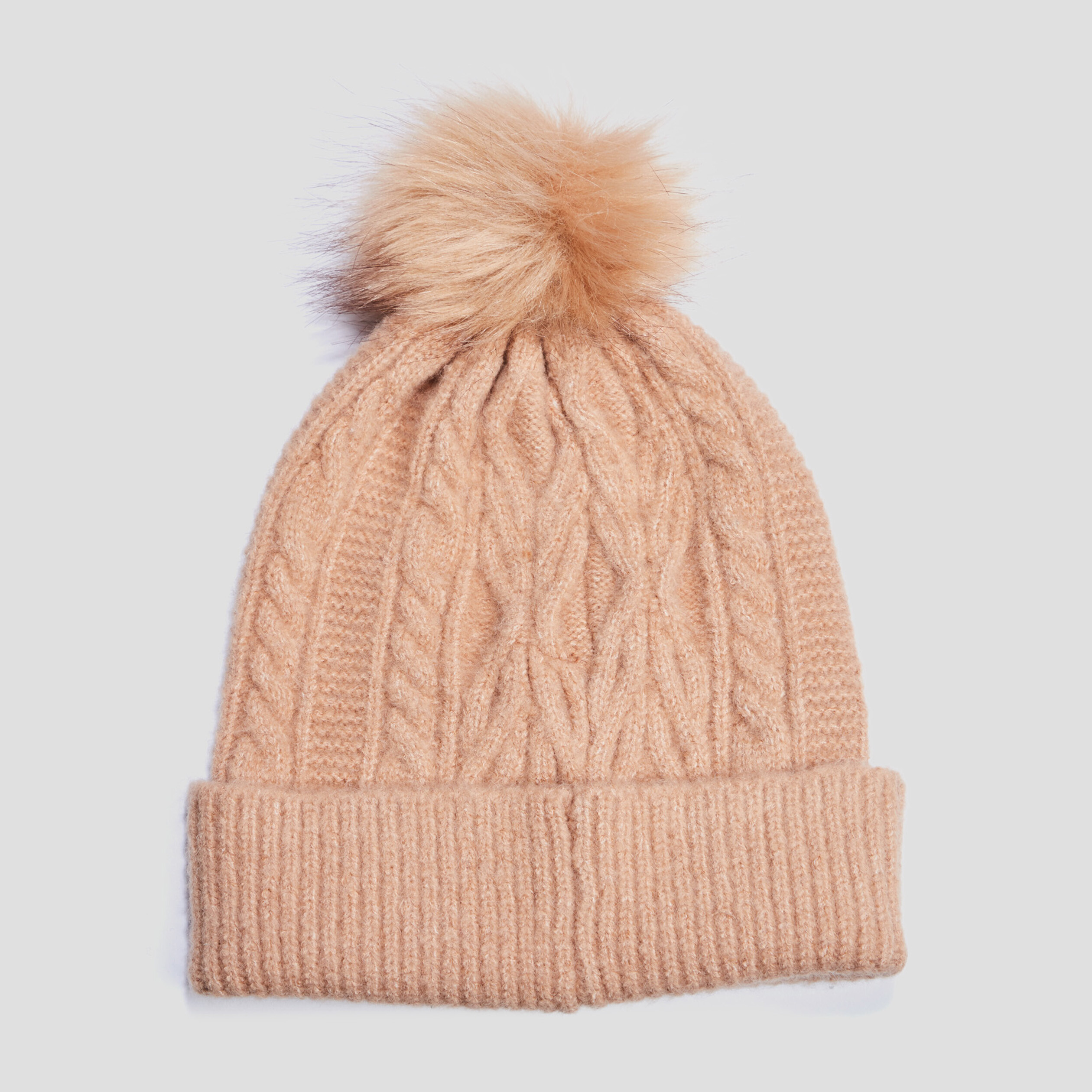 Bonnet à pompon sable femme | La Halle