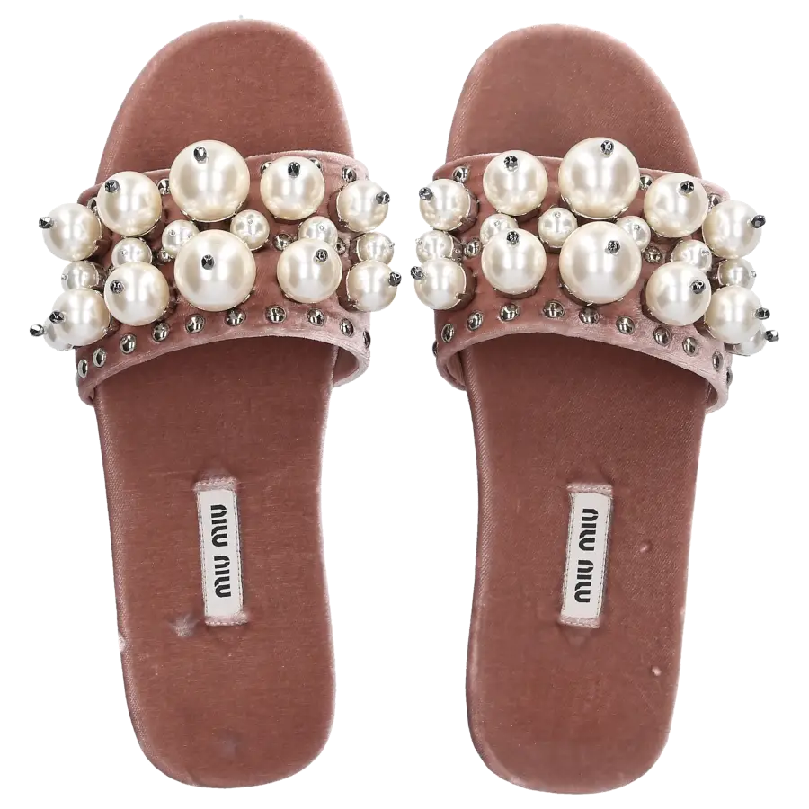 Miu Miu - Sandalen Samt - beige
