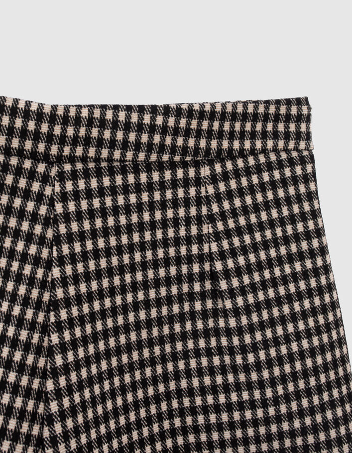 Short noir motif pied-de-poule beige fille