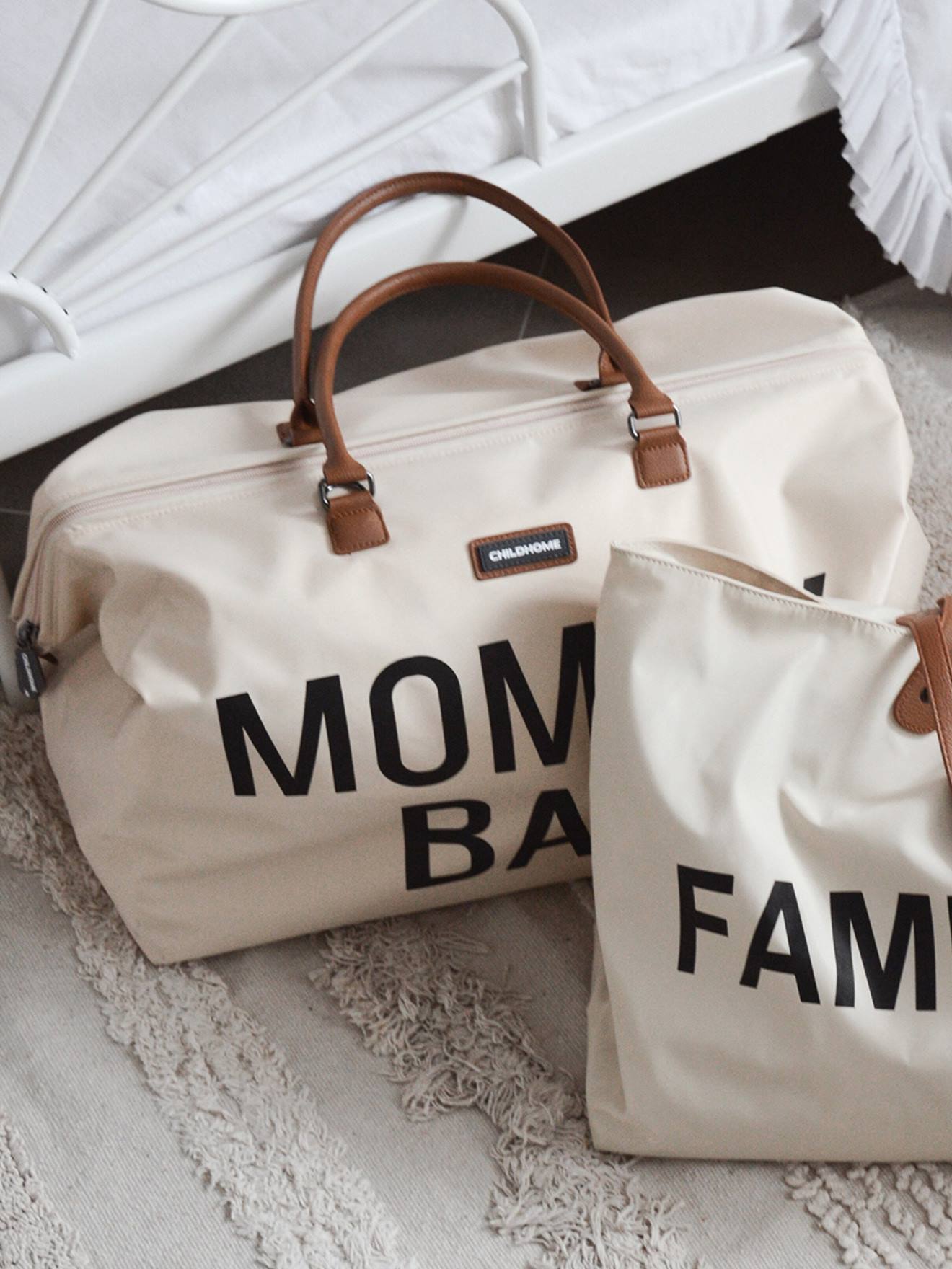 Sac à langer Mommy Bag large CHILDHOME blanc cassé