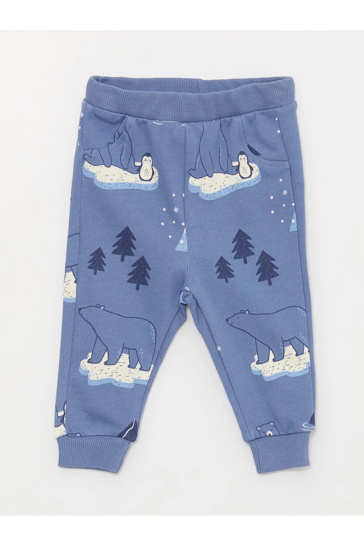 LC Waikiki  2-teiliges Set aus bedrucktem Langarm-Sweatshirt und Jogginghose für Babys mit Rundhalsausschnitt