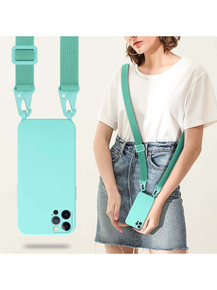 cadorabo Handykette für Apple iPhone 12 / 12 PRO Hülle in LIQUID TÜRKIS günstig kaufen onesize