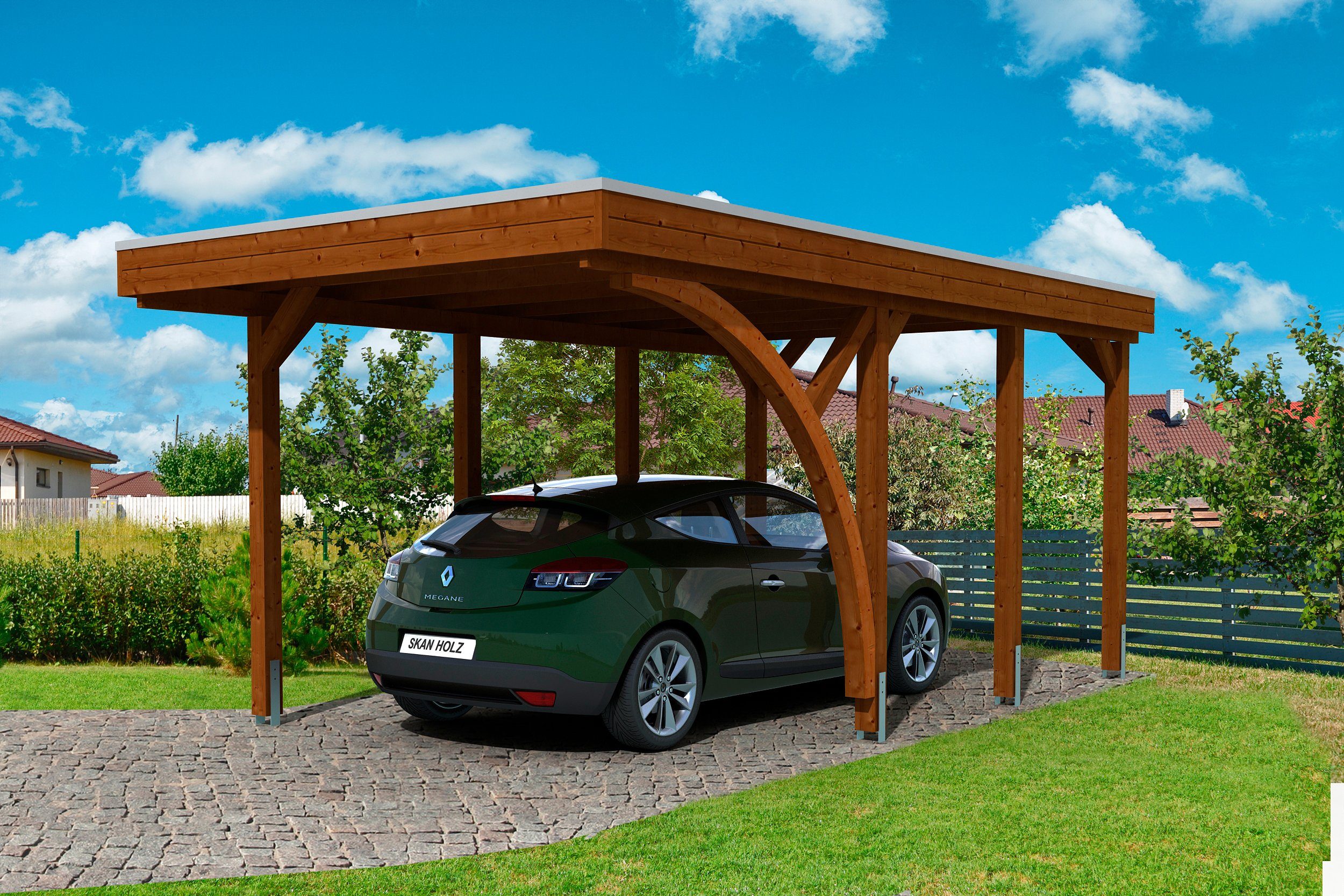 Skanholz Einzelcarport Friesland 5, BxT: 314x555 cm, 210 cm Einfahrtshöhe