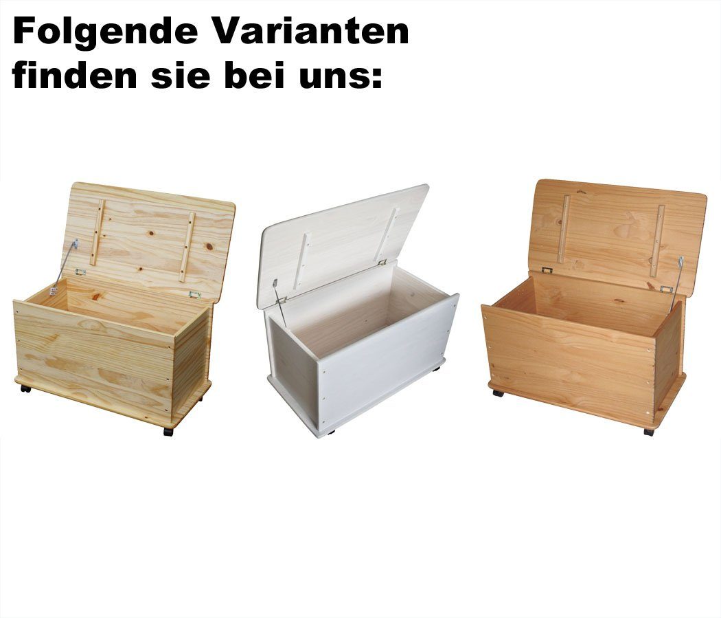 KMH Spielzeugtruhe, (aus massivem weiss lackiertem Pinienholz gefertigt)