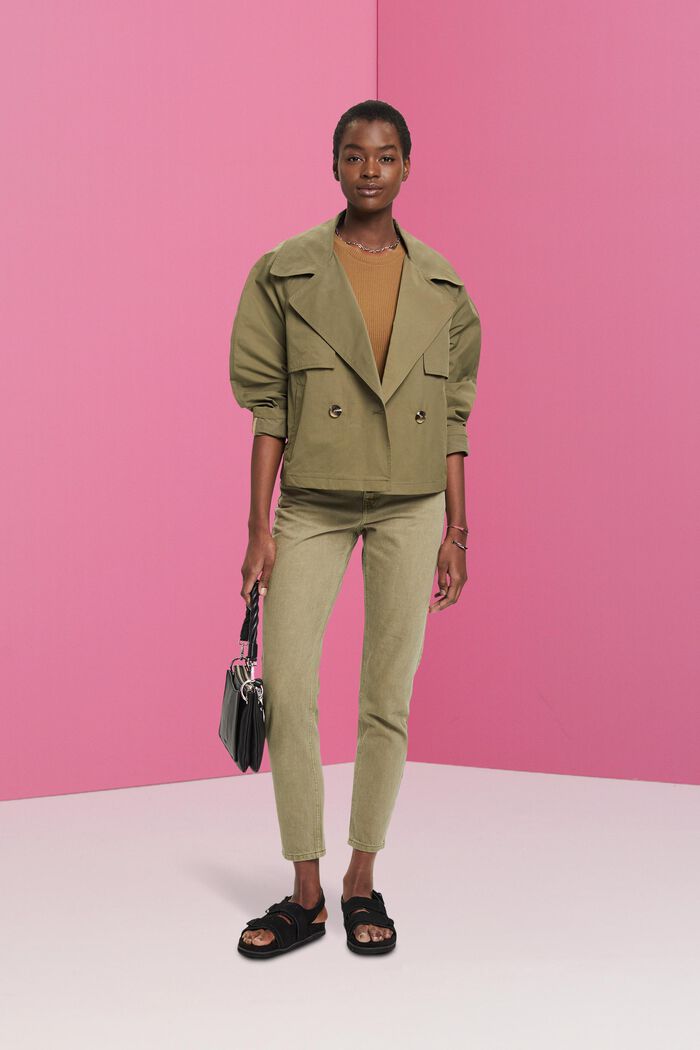 Kurzer zweireihiger Trenchcoat