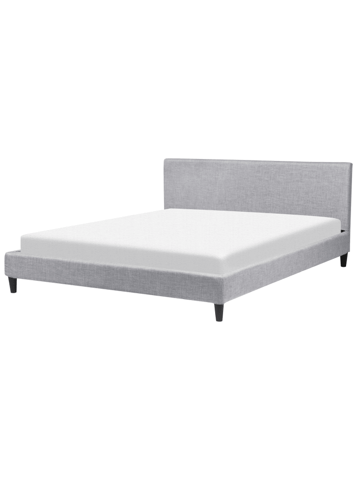 Beliani Doppelbett mit LED FITOU in Grau - (W) 190 x (H) 87 x (L) 214 cm günstig kaufen onesize