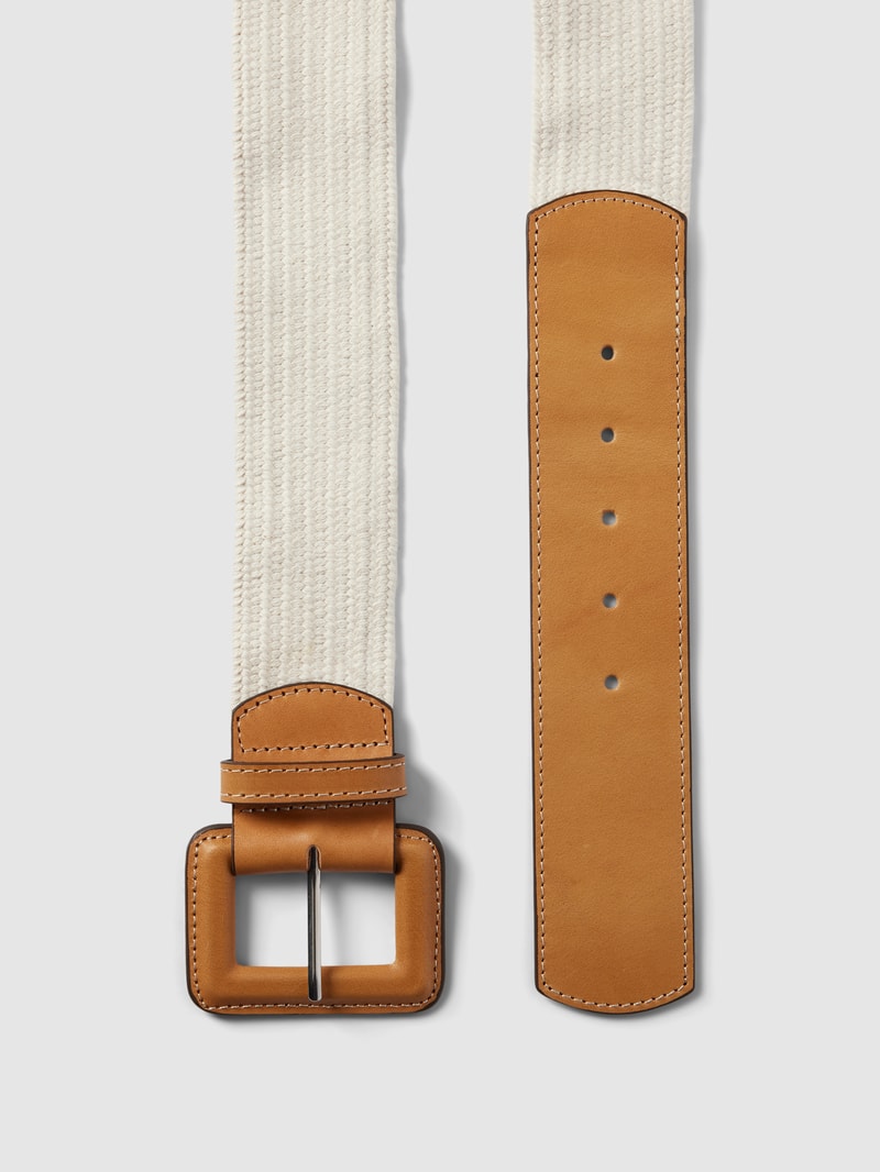 Stoffgürtel mit Kontrastbesatz in camel