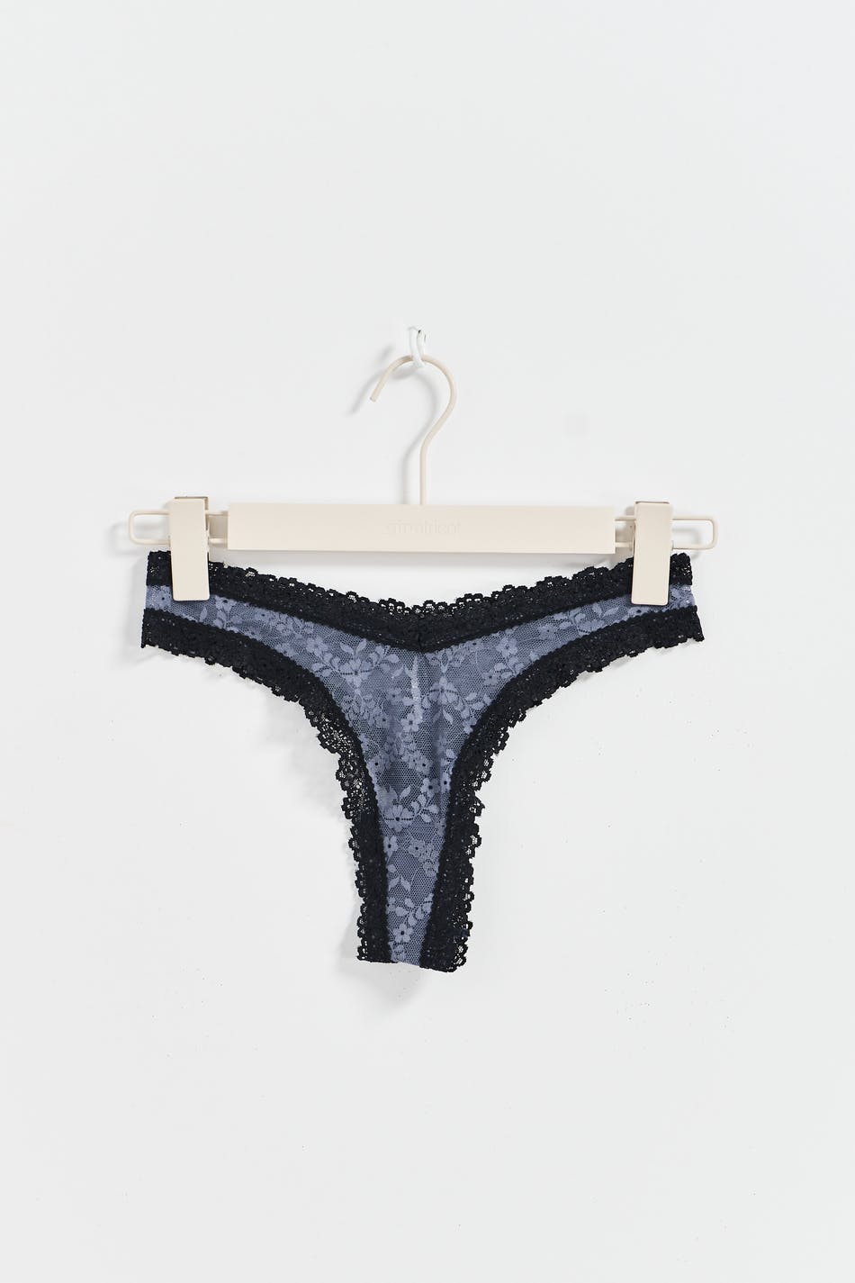 Shaped lace thong