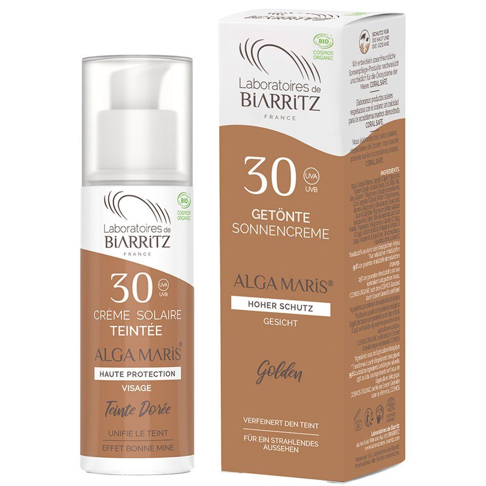 Laboratoires Biarritz Sonnenschutzcreme Alga Maris Getönte Sonnencreme LSF Gold, 50 ml