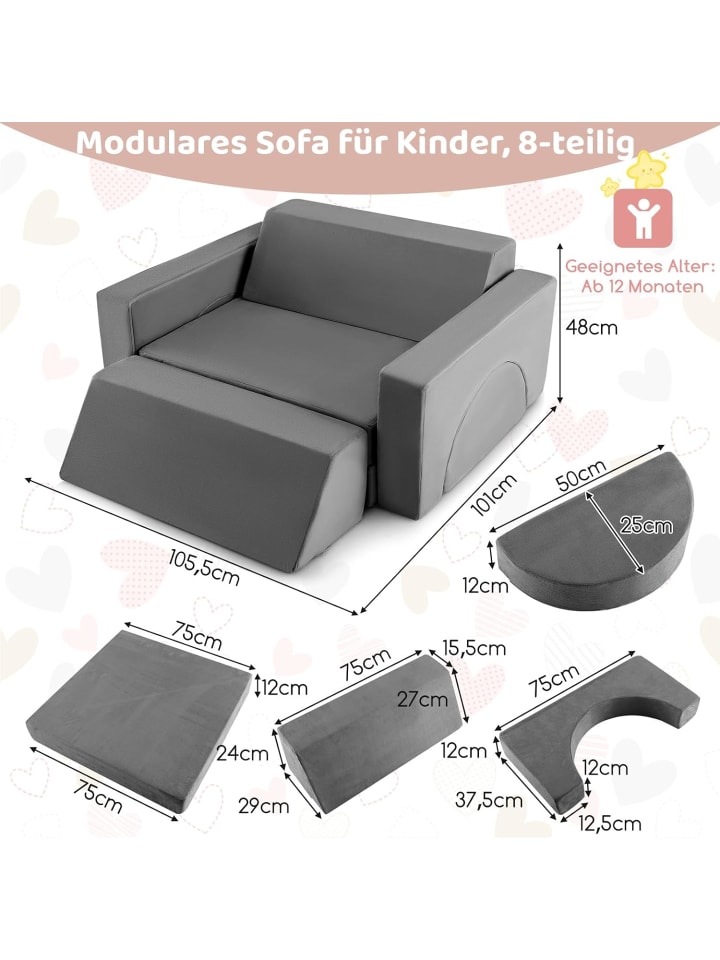 COSTWAY Kindersessel in Grau günstig kaufen onesize