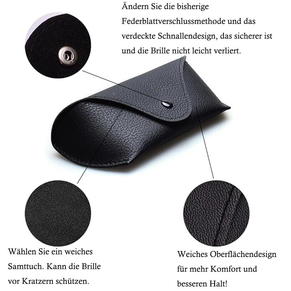 Tian Dee Brillenetui Brillenetui - 2 pcs Leder-Brillenetui, weiches Futter, Brillenetui