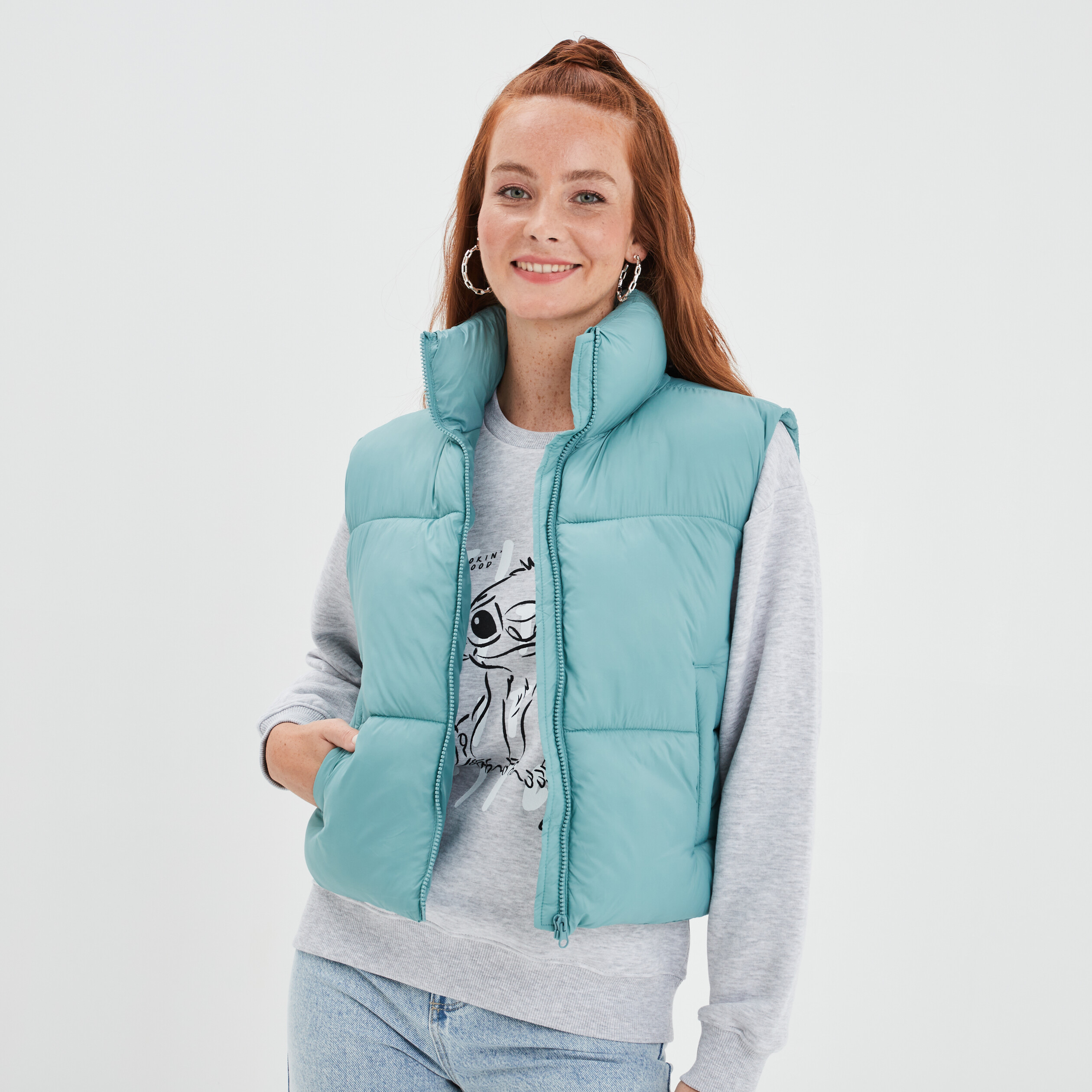 Doudoune sans manches imperméable vert femme | La Halle