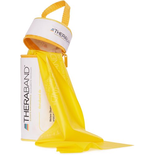 THERABAND ÜBUNGSBAND IN RV-TASCHE 2,50 M, LEICHT, GELB, INKL. ANLEITUNG