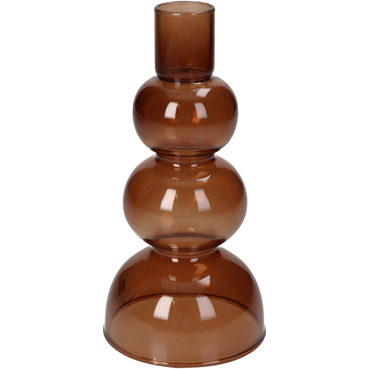 Trendhopper Kerzenständer Bobble Glas Braun 16 cm