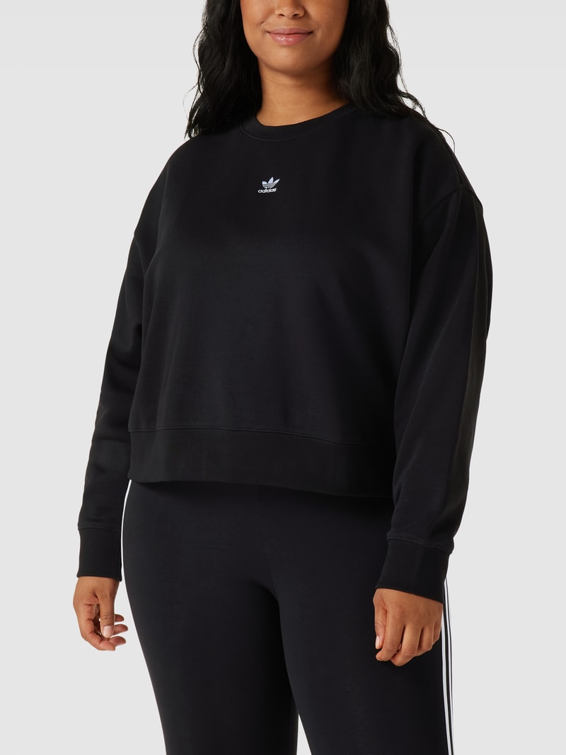 PLUS SIZE Sweatshirt mit Label-Stitching in schwarz