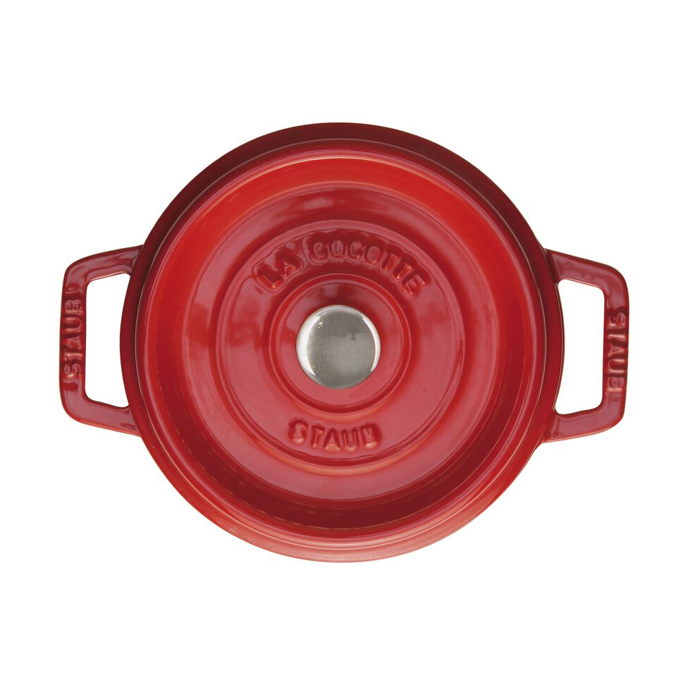 Cocotte 20 cm, rund, Kirsch-Rot, Gusseisen
