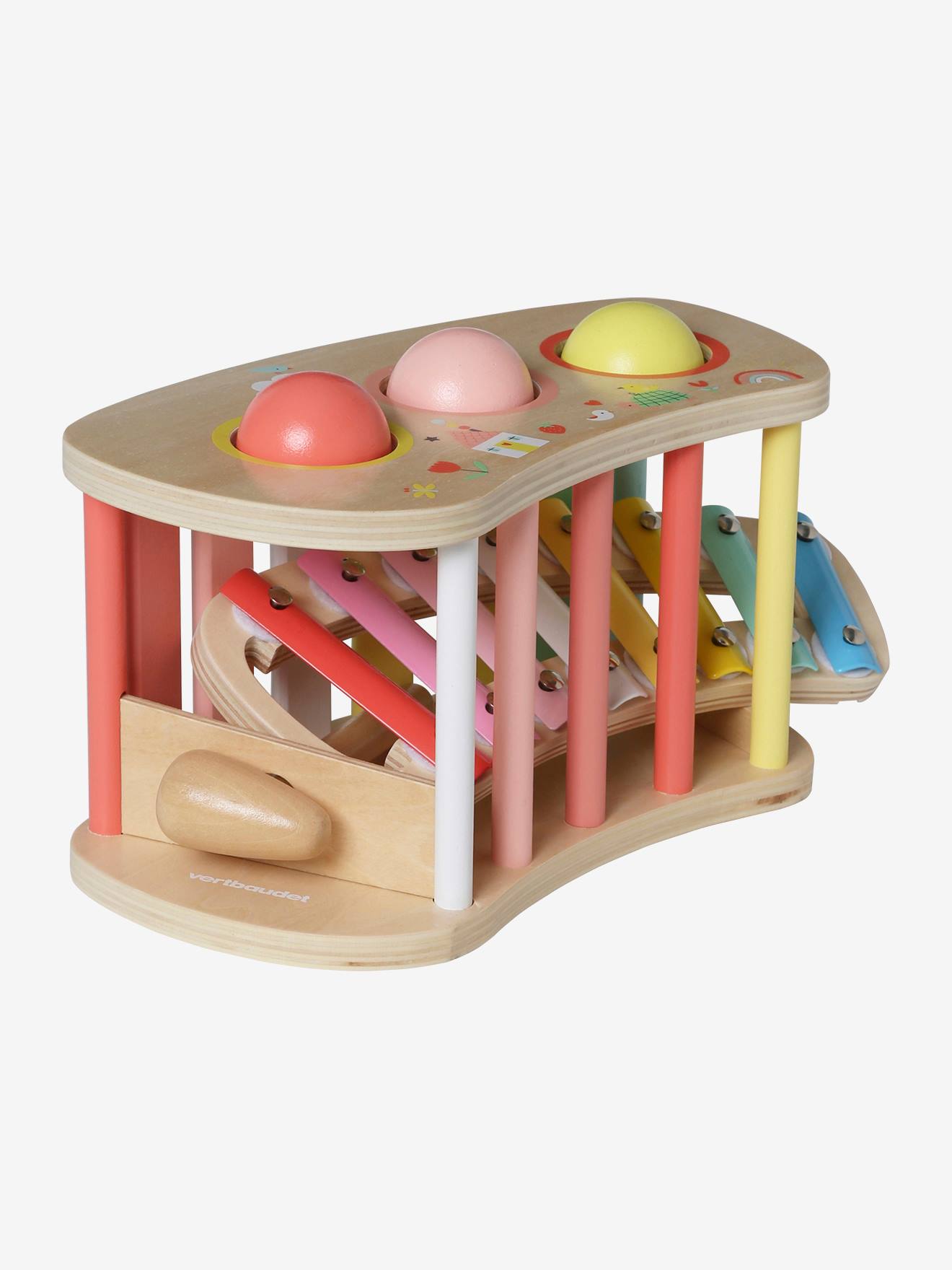 Tap tap xylophone 2 en 1 en bois FSC® rose
