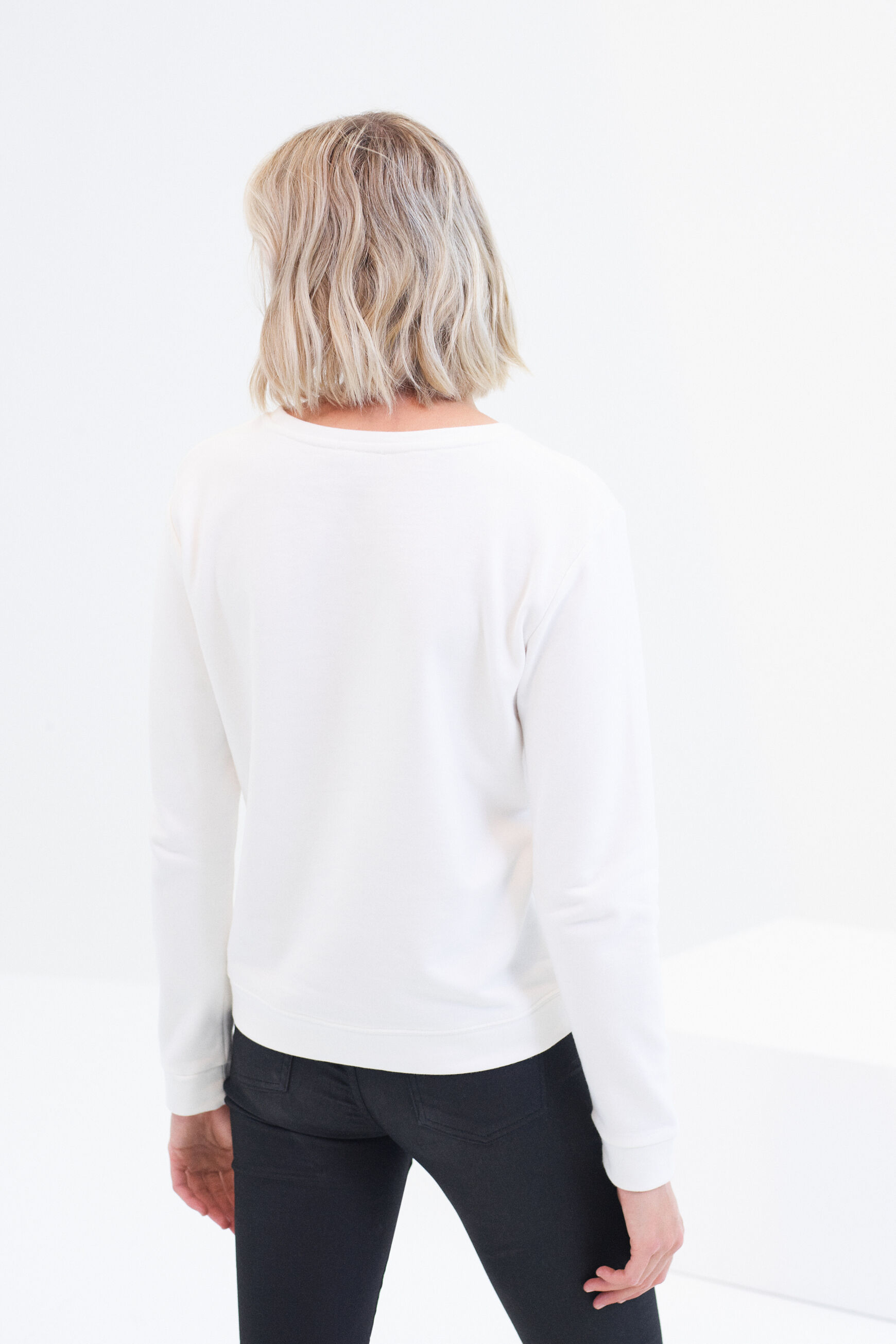 Sweat Ines ivoire femme