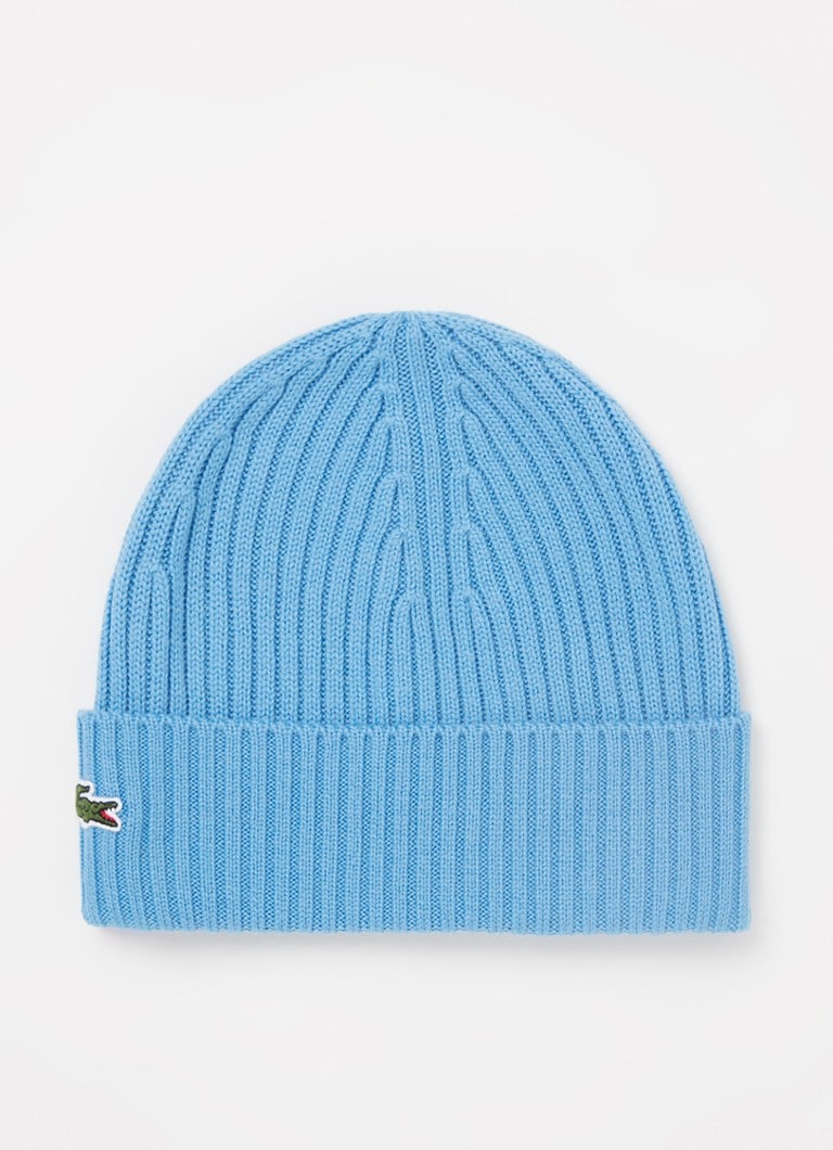Lacoste wool beanie with logo embroidery
