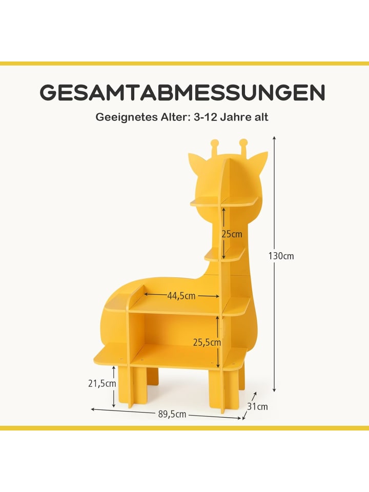 COSTWAY Kinderregal 4 Ebenen in Gelb günstig kaufen onesize
