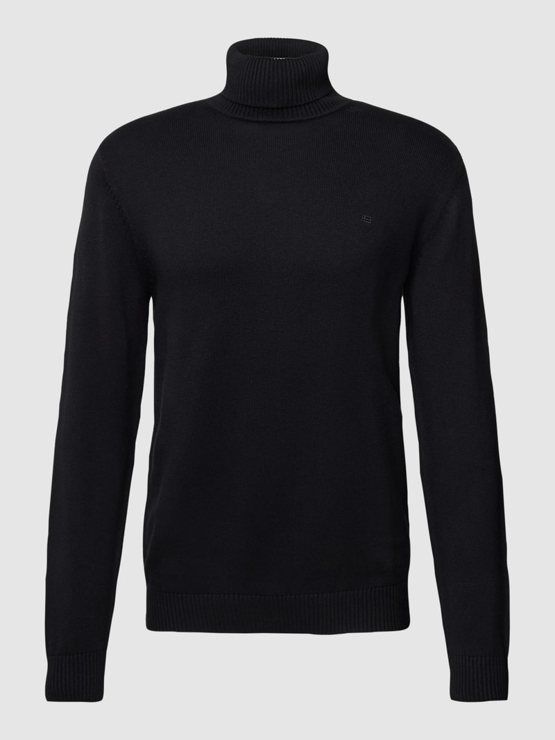 Strickpullover mit Rollkragen in schwarz