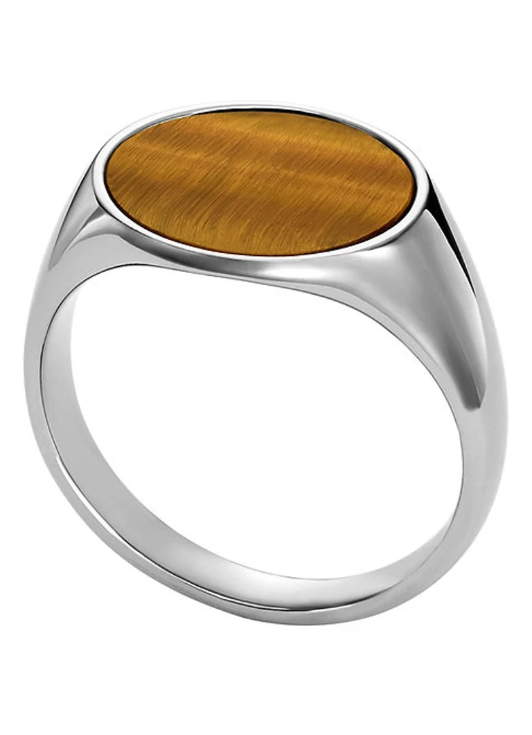 Bague fossilisée avec œil de tigre JF04776040
