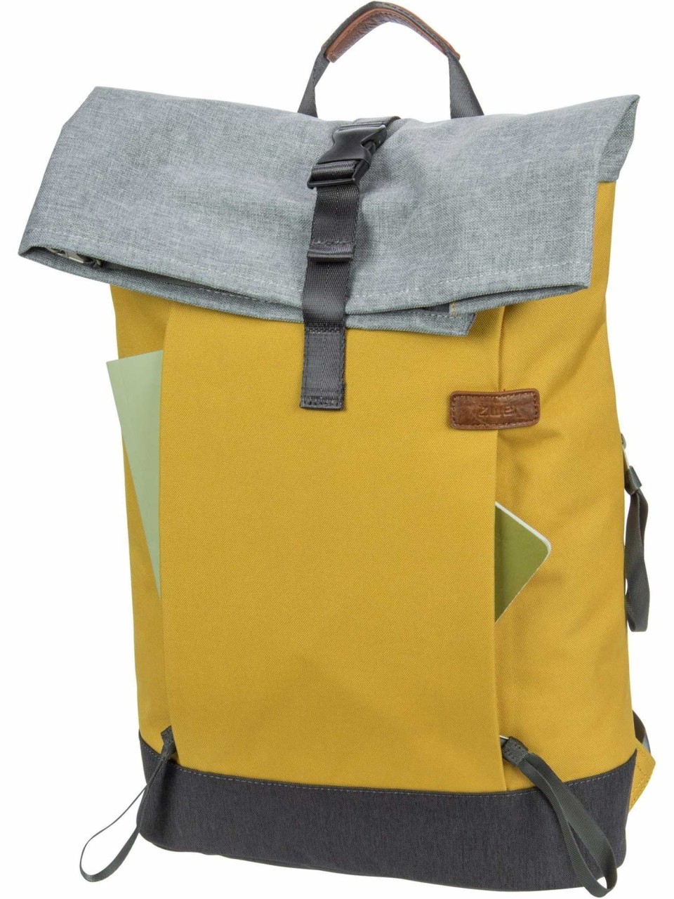 ZWEI Handtaschen gelb Rucksack Roll