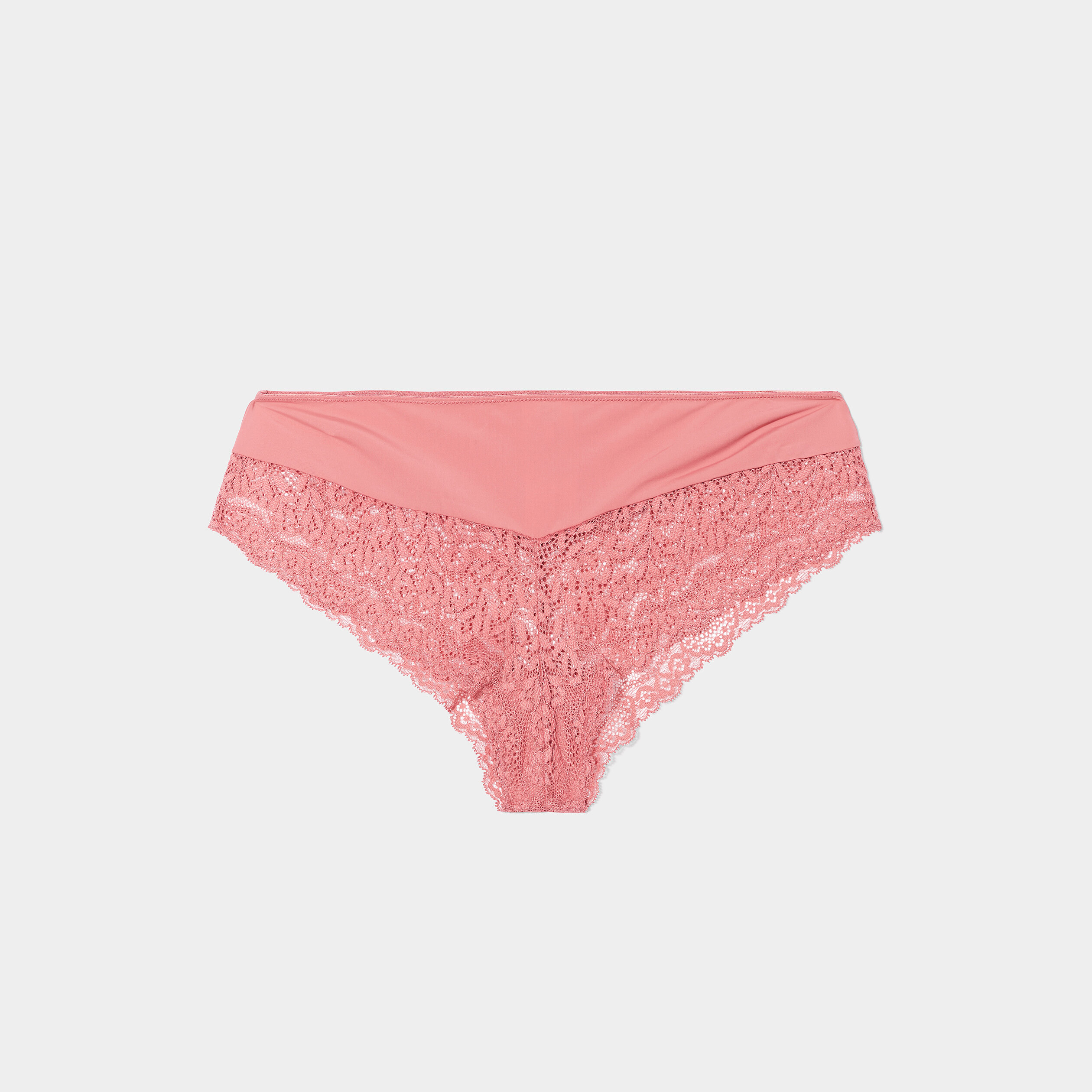 Shorty avec micro dentelle rose poudrée femme | La Halle