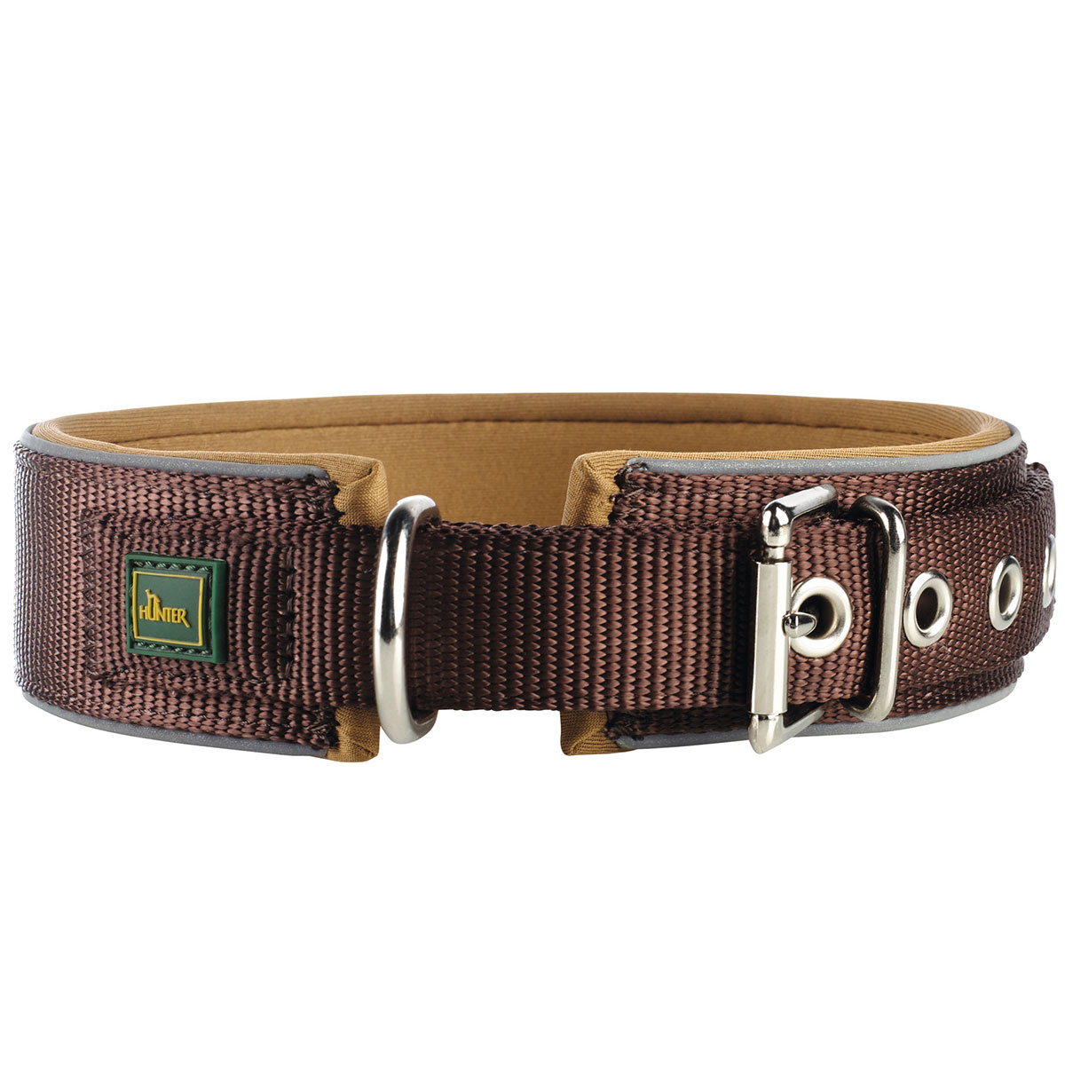 Hunter Neopren Reflect Halsband braun/karamell bei ZooRoyal