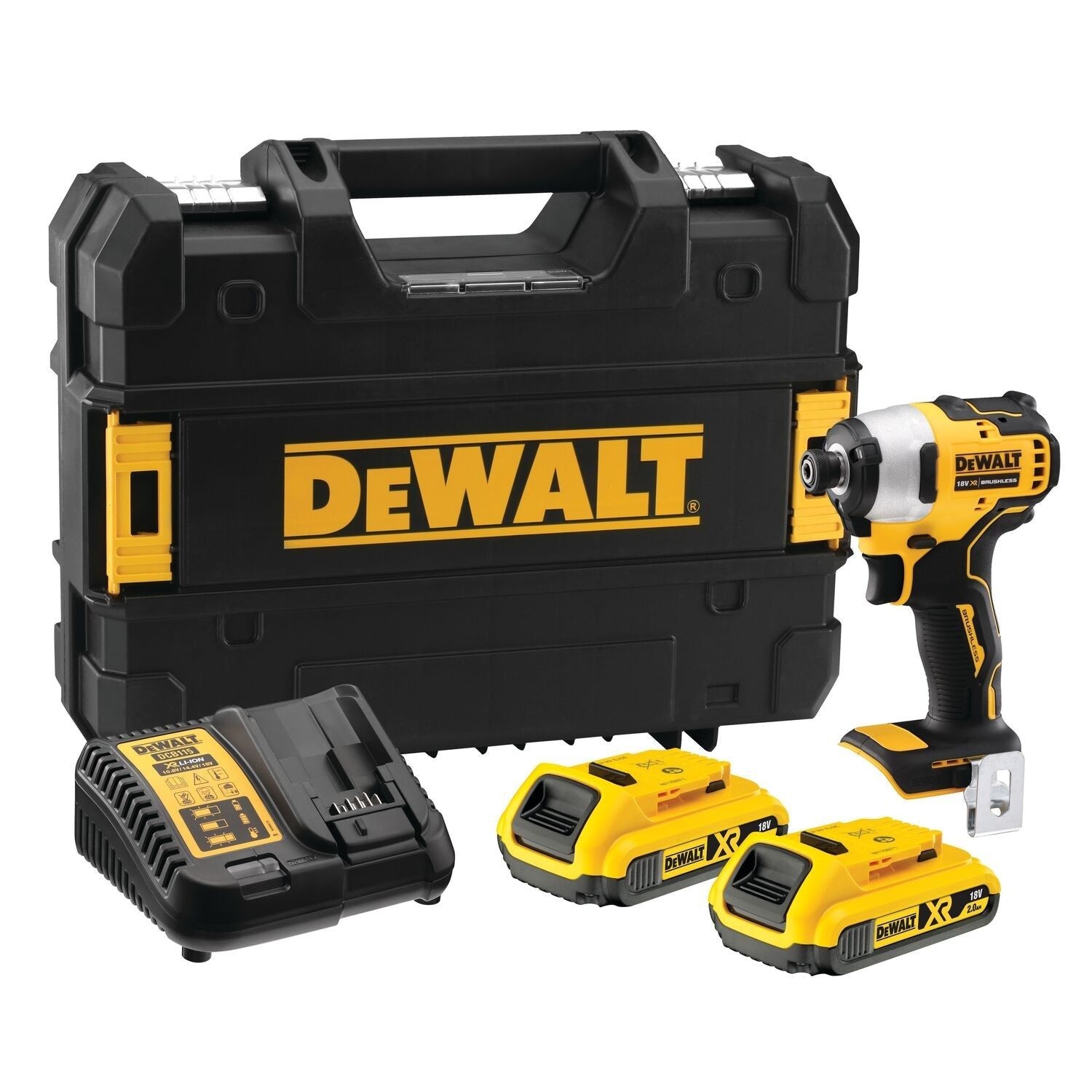 DeWalt DCF809D2T-QW rázový šroubovák bezkartáčový 18V 2,0Ah Li-Ion v TSTAK