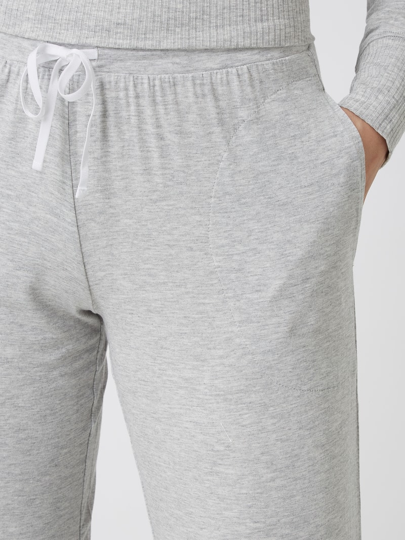 Loungehose mit elastischem Bund in mittelgrau meliert