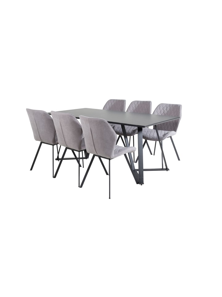 ebuy24 Essgruppe Marina 34 (7-teilig) Grau 90 x 180 cm günstig kaufen onesize