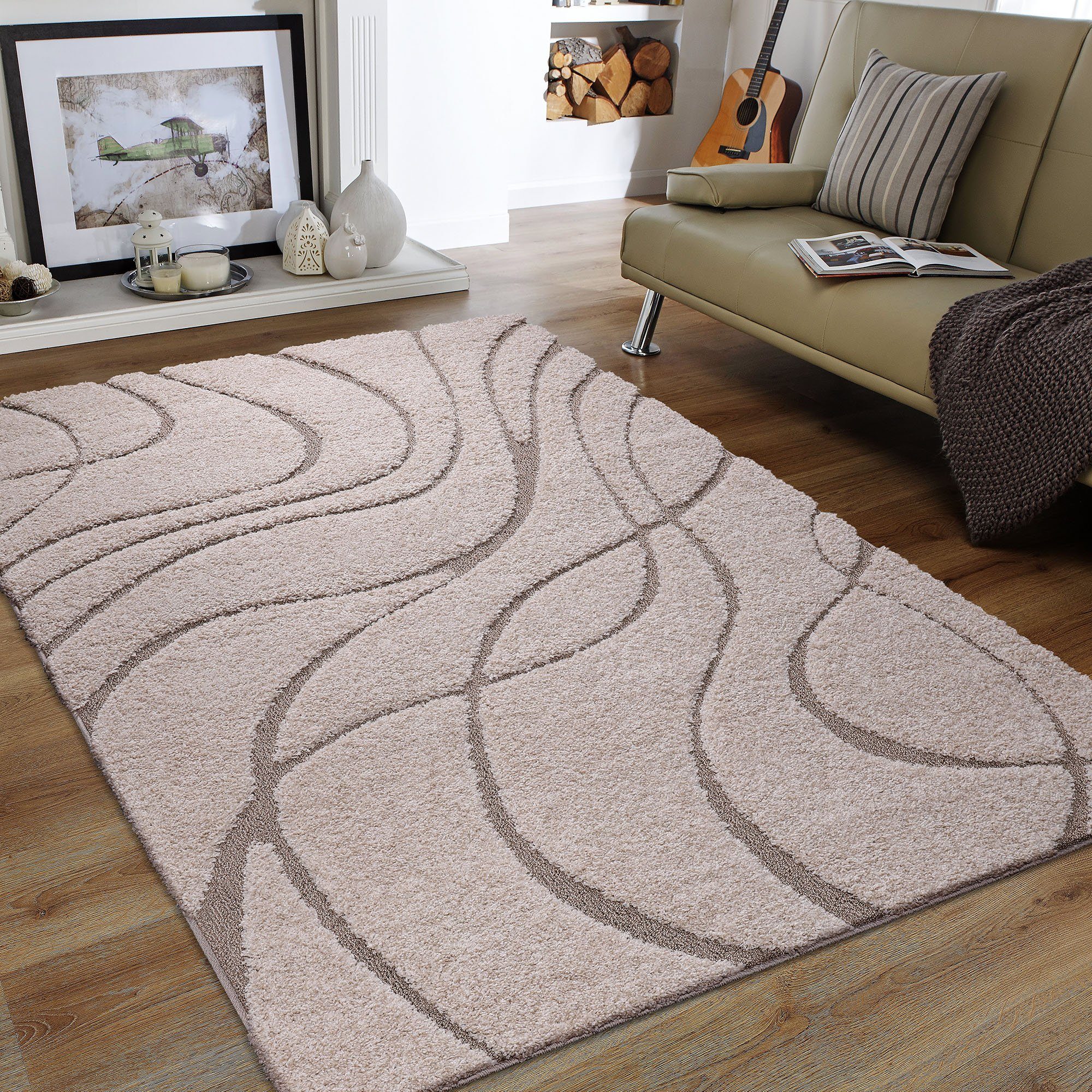 Hochflor-Teppich Luxus 3500, Sanat, rechteckig, Höhe: 30 mm, robuster Langflor, weich, Wohnzimmer, Schlafzimmer