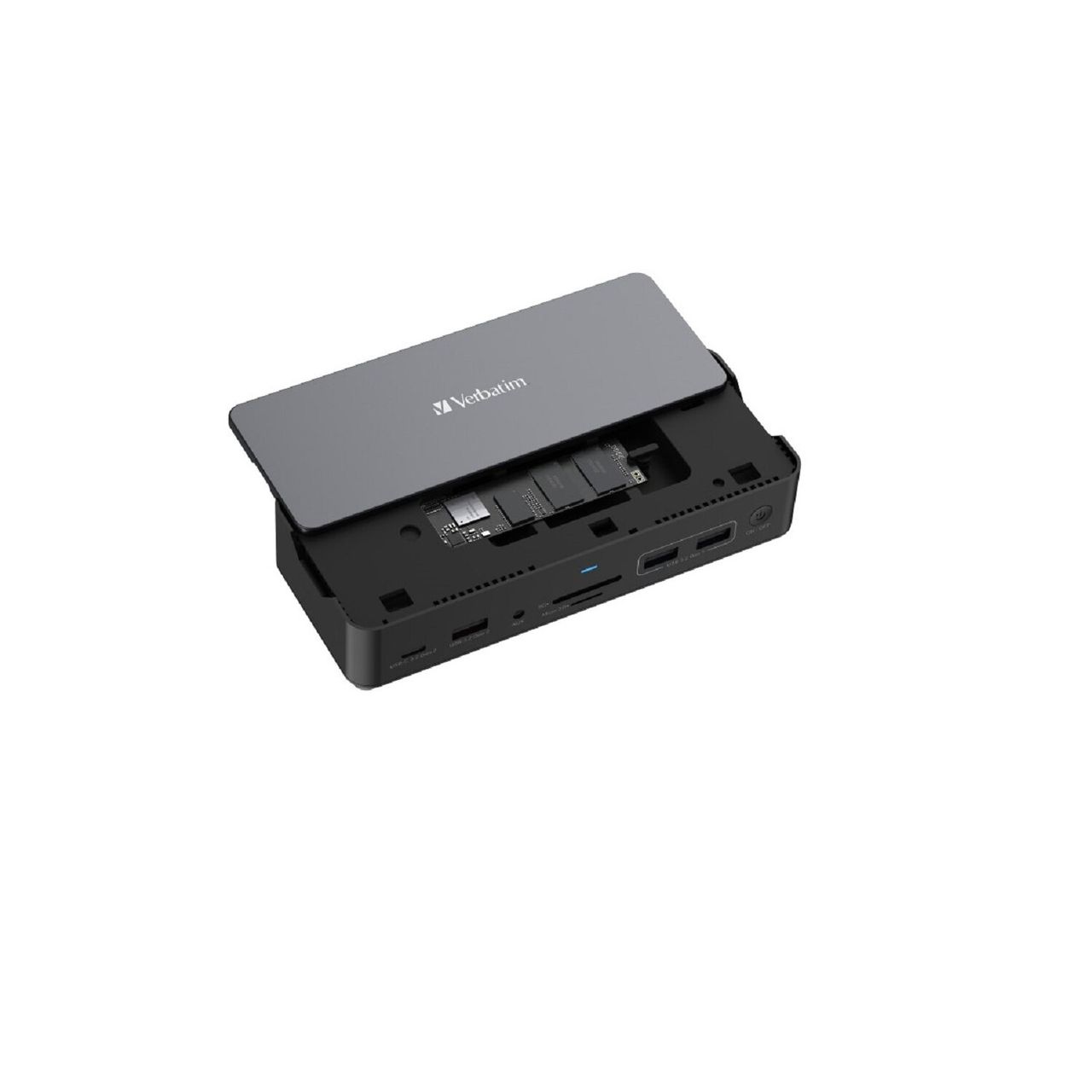 Verbatim Docking Station CDS-15SSD, 15-Port, USB 2.0/3.2-A, USB 3.2-C, HDMI 8K, DP RJ45, SSD 256GB M.2