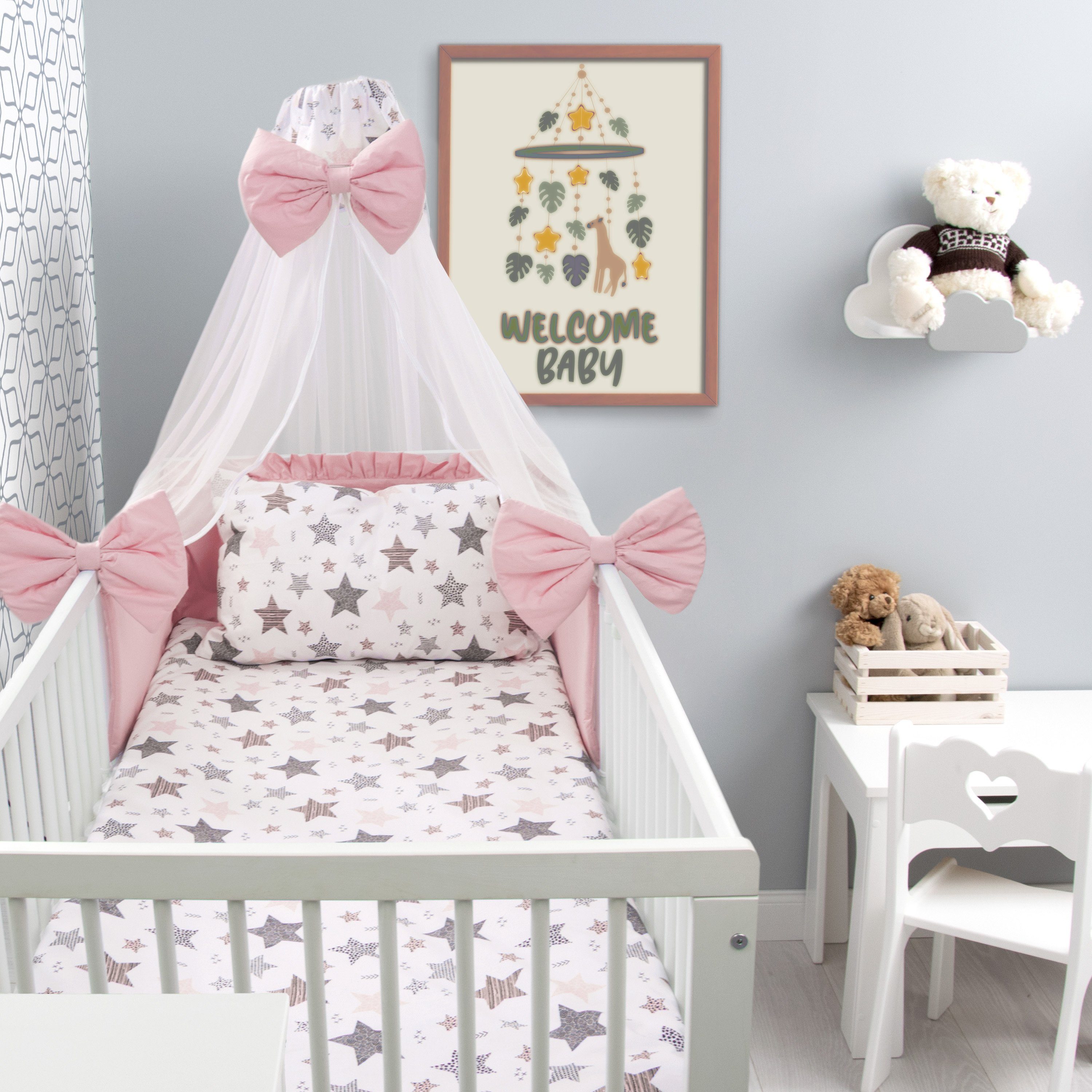 Bettwäsche Kinderbettwäsche 100x135 Himmel Betthimmel Bettwäsche Babybettwäsche, Amilian, Chiffonhimmel
