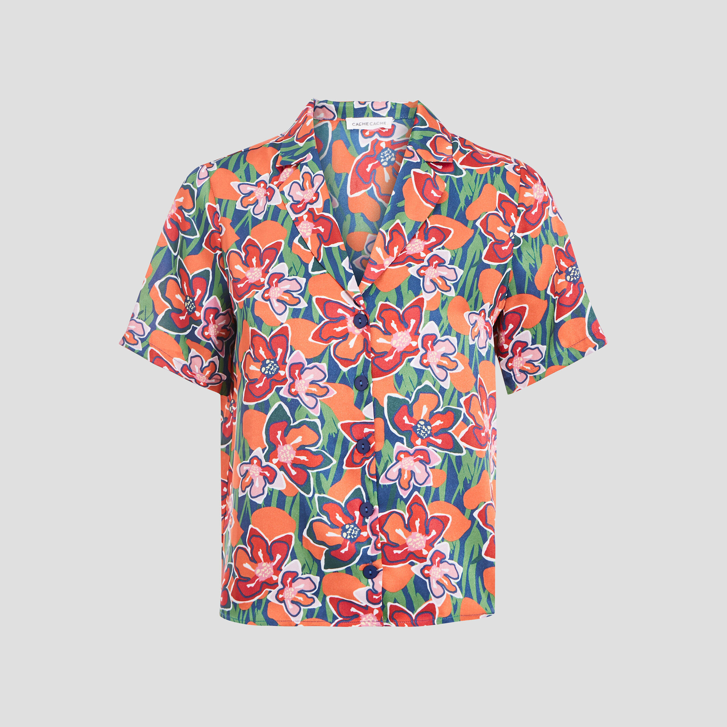 Chemise manches courtes rouge femme | Cache Cache