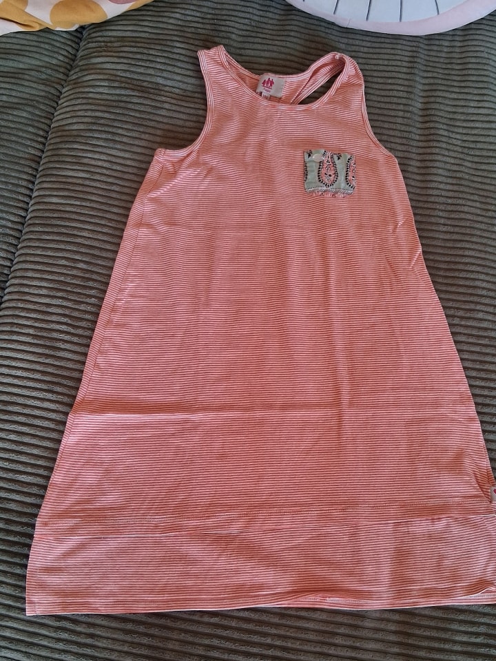 Paglie Kleid in Weiß/ Orange/ Lachsfarben  günstig kaufen 140