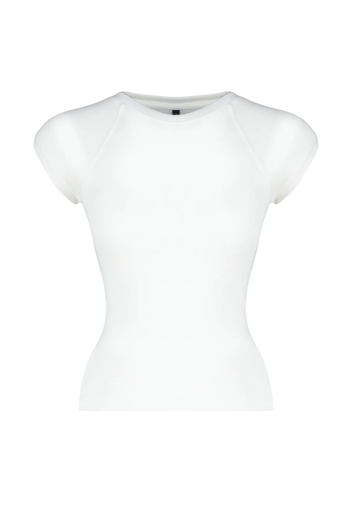 Trendyol Collection  Weiße, dehnbare Strickbluse mit Mondärmeln aus Viskose/weichem Stoff TWOSS24BZ00088
