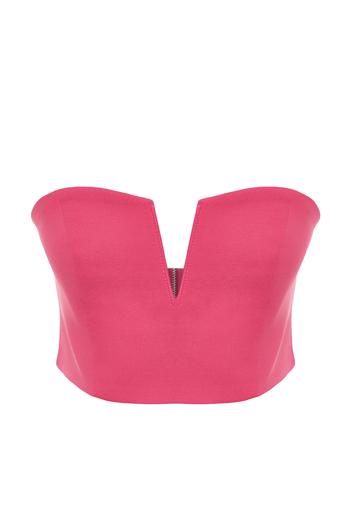 Trendyol Collection  Fuchsiafarbenes, kurz gefüttertes, gewebtes Bustier TPRSS22BS0065