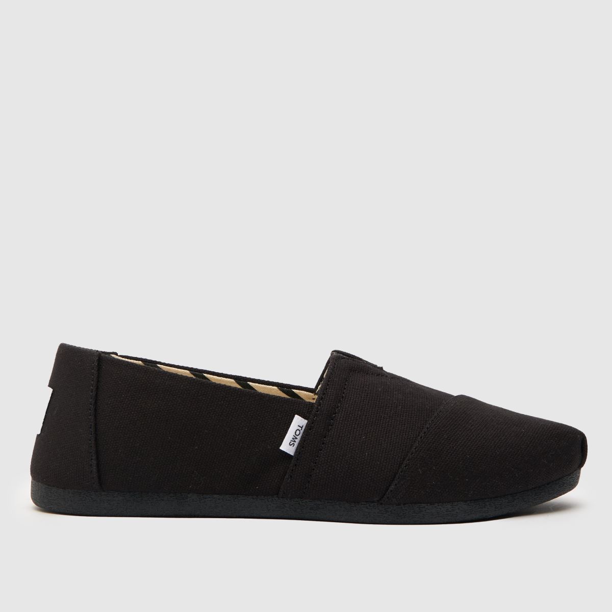 TOMS alp pamut lapos cipők fekete színben