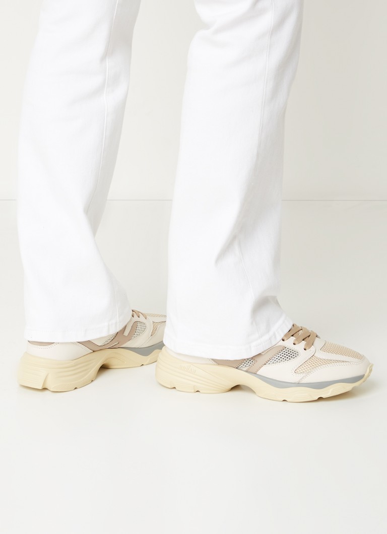 Teniși Hogan Jogger H665 din piele cu detalii din plasă.