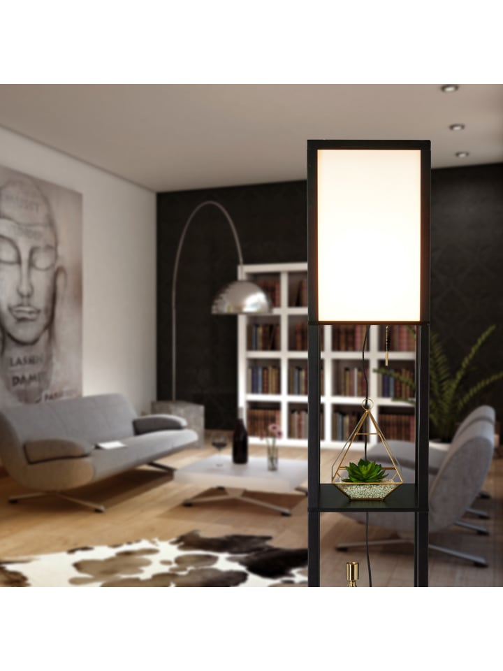 relaxdays Stehlampe in Schwarz - (B)26 x (H)161 x (T)26 cm günstig kaufen onesize