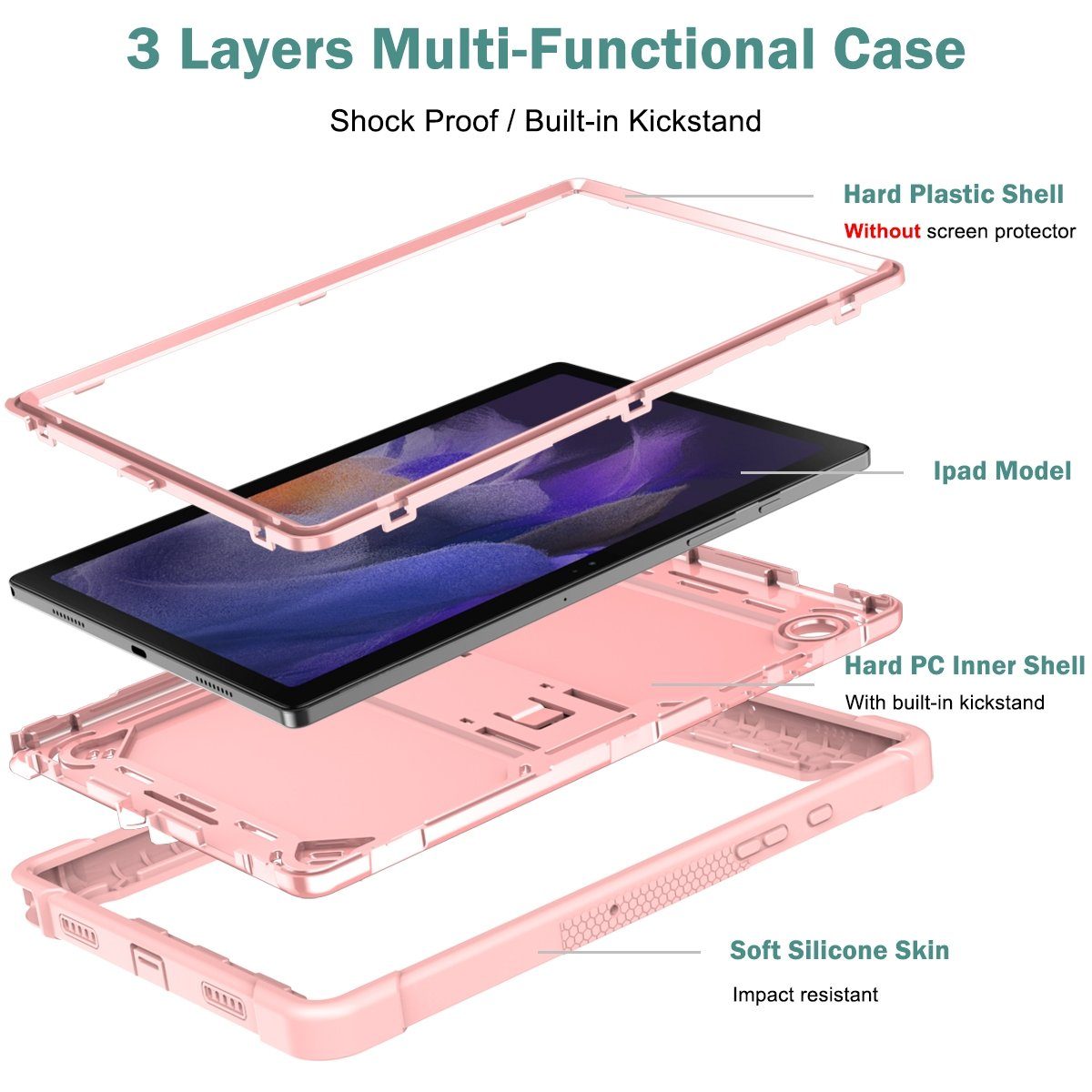 Wigento Tablet-Hülle Für Samsung Galaxy Tab A8 2021 aufstellbare Outdoor Rosa Tablet Case