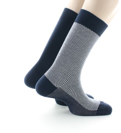 Perrin  Lot de 2 paires de chaussettes homme en coton - Marine